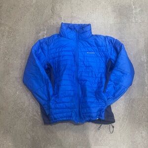 Columbia Men’s Medium Blue Hybrid Insulated Puffer Jacket Full Zip Hiking Coat